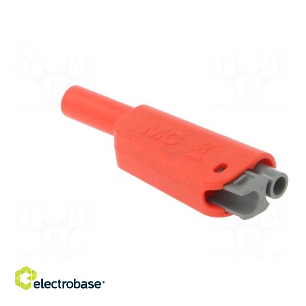 4mm banana | 19A | 1kV | red | insulated,with 4mm axial socket | 1mm2 фото 4