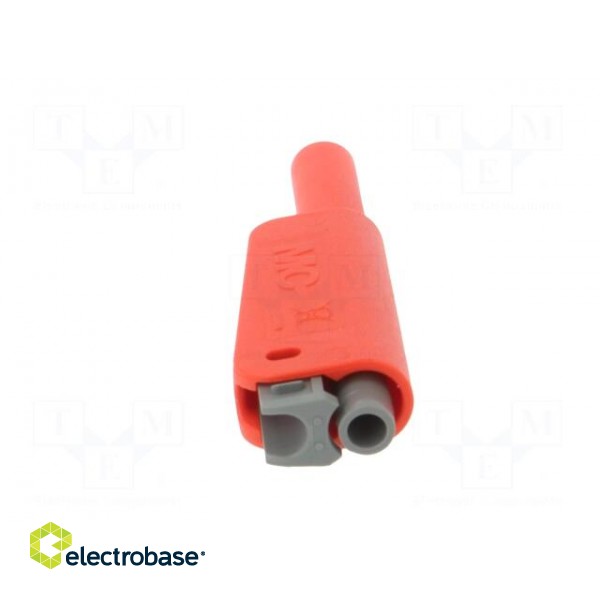 4mm banana | 19A | 1kV | red | insulated,with 4mm axial socket | 1mm2 paveikslėlis 5