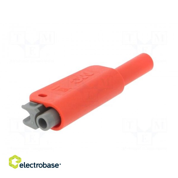 4mm banana | 19A | 1kV | red | insulated,with 4mm axial socket | 1mm2 image 6