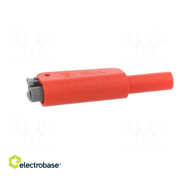 4mm banana | 19A | 1kV | red | insulated,with 4mm axial socket | 1mm2 paveikslėlis 7