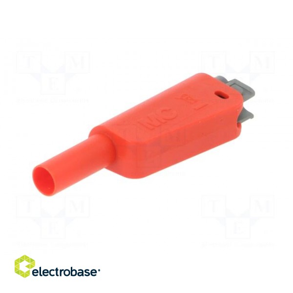 4mm banana | 19A | 1kV | red | insulated,with 4mm axial socket | 1mm2 paveikslėlis 2