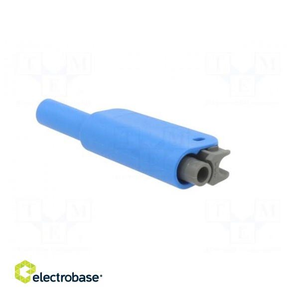 4mm banana | 32A | 1kV | blue | insulated,with 4mm axial socket image 4