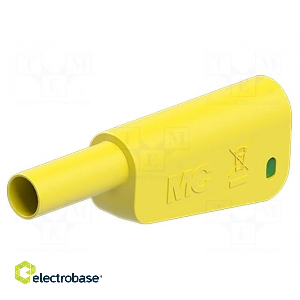 Connector: 4mm banana | 32A | 1kV | yellow-green | gold-plated paveikslėlis 2