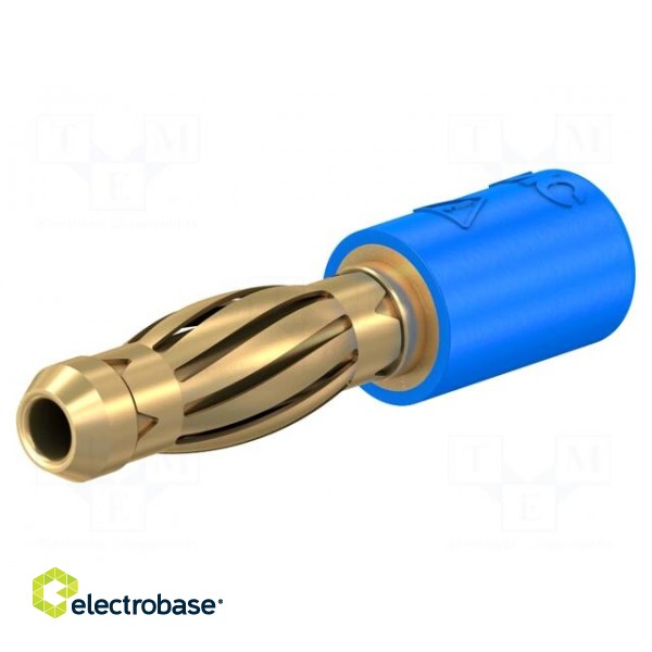 Adapter | 4mm banana | 25A | 30VAC | 60VDC | blue | non-insulated | 24.5mm