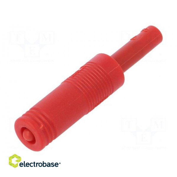 Adapter | 4mm banana | 25A | 30VAC | 60VDC | red | insulated фото 2