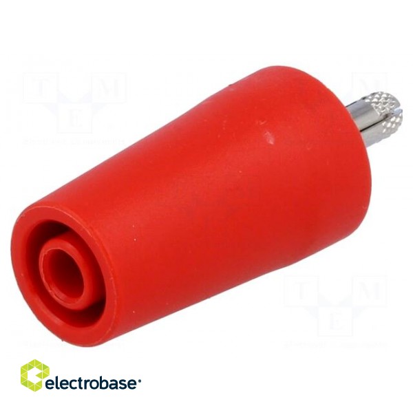 Adapter | 4mm banana | 32A | red | 40.4mm | Plating: nickel plated image 1