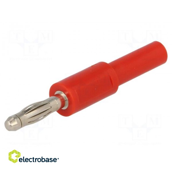 Adapter | banana 2mm socket,banana 4mm plug | 10A | 70VDC | red | 52mm image 1