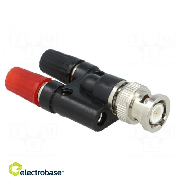 Adapter | BNC socket,banana 4mm plug x2 | black | 59mm image 4