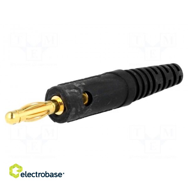 Plug | 4mm banana | 10A | 33VAC | 70VDC | black | Max.wire diam: 2mm image 1