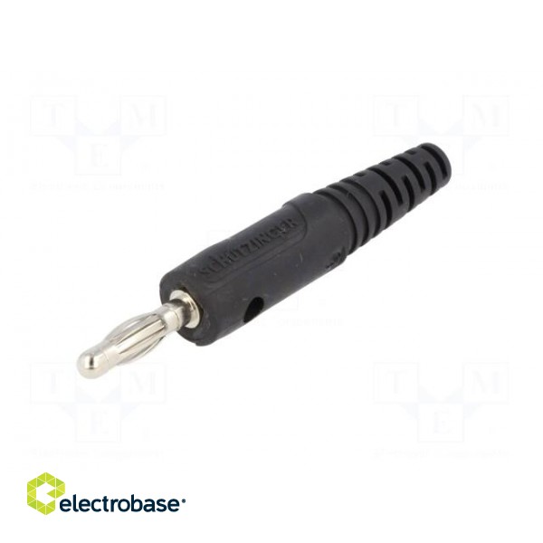 Plug | 4mm banana | 10A | 33VAC | 70VDC | black | Max.wire diam: 2mm image 2