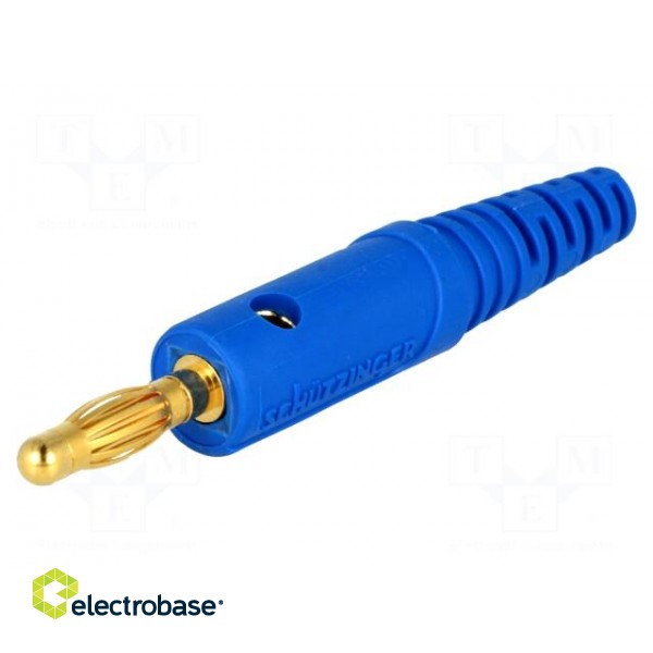 Plug | 4mm banana | 10A | 60VDC | blue | Max.wire diam: 2.8mm image 1
