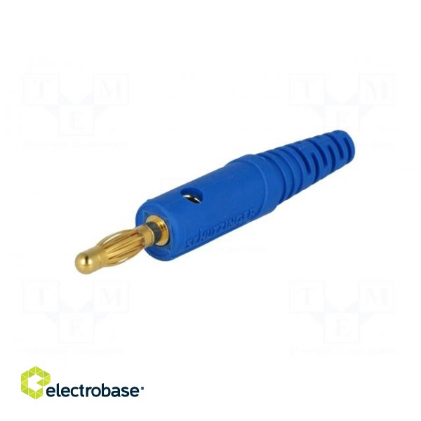 Plug | 4mm banana | 10A | 60VDC | blue | Max.wire diam: 2.8mm image 2