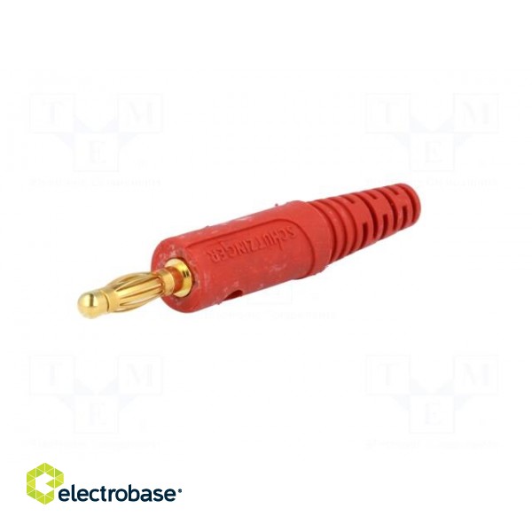 Plug | 4mm banana | 10A | 60VDC | red | Max.wire diam: 2.8mm paveikslėlis 2