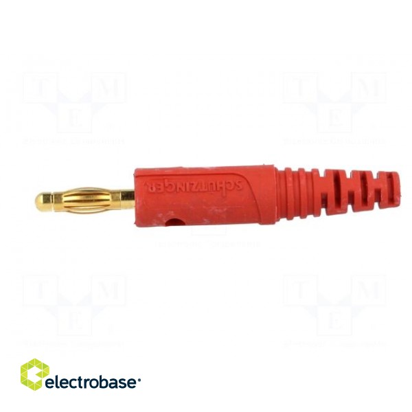 Plug | 4mm banana | 10A | 60VDC | red | Max.wire diam: 2.8mm paveikslėlis 3