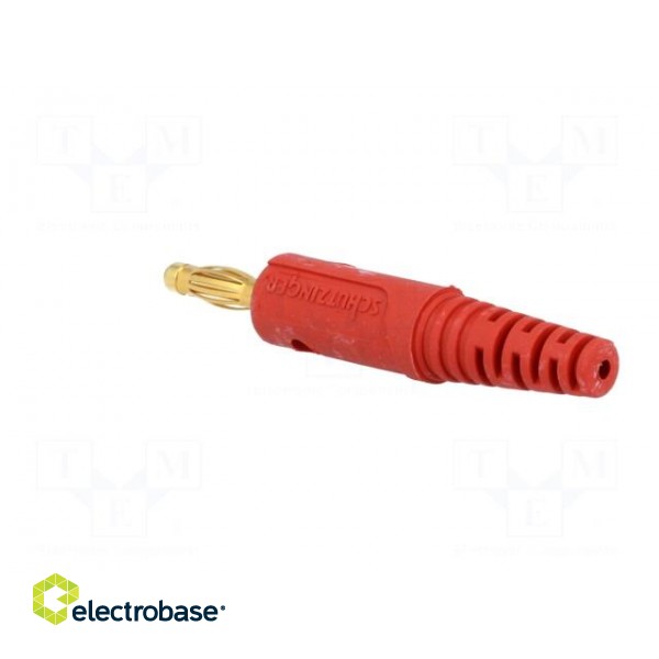 Plug | 4mm banana | 10A | 60VDC | red | Max.wire diam: 2.8mm paveikslėlis 4