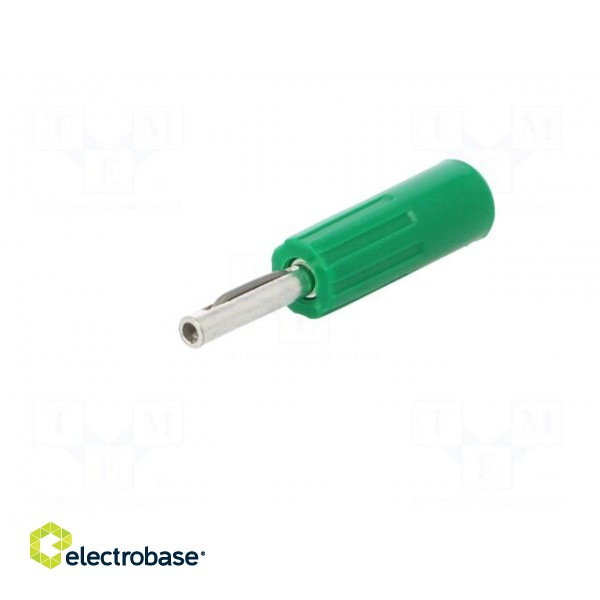 Plug | 4mm banana | 10A | 50VDC | green | non-insulated | for cable image 2