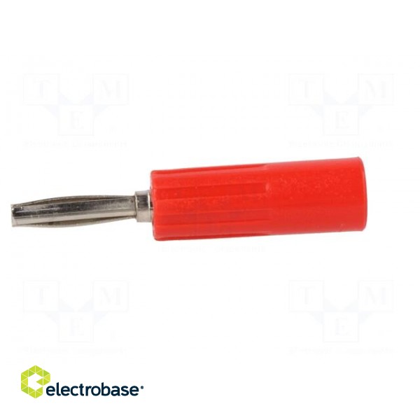 Plug | 4mm banana | 10A | 50VDC | red | non-insulated | for cable | 3.5mm2 paveikslėlis 3