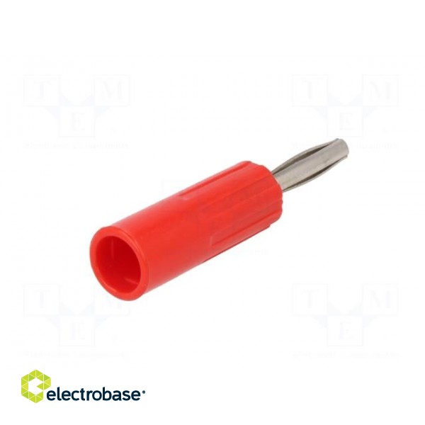 Plug | 4mm banana | 10A | 50VDC | red | non-insulated | for cable | 3.5mm2 paveikslėlis 6
