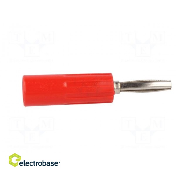 Plug | 4mm banana | 10A | 50VDC | red | non-insulated | for cable | 3.5mm2 фото 7