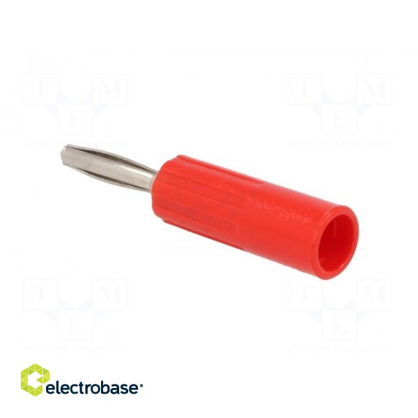 Plug | 4mm banana | 10A | 50VDC | red | non-insulated | for cable | 3.5mm2 фото 4