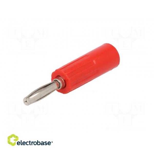 Plug | 4mm banana | 10A | 50VDC | red | non-insulated | for cable | 3.5mm2 paveikslėlis 2