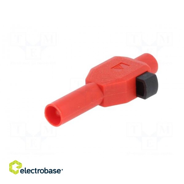 Plug | 4mm banana | 10A | 600V | red | insulated | Plating: nickel plated image 2