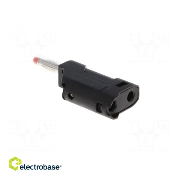 Plug | 4mm banana | 10A | 60VDC | black | 58.5mm | Mounting: on cable image 4