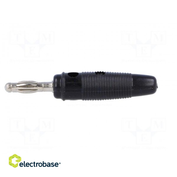 Plug | 4mm banana | 10A | 60VDC | black | with transversal socket paveikslėlis 3