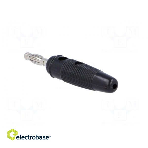 Plug | 4mm banana | 10A | 60VDC | black | Max.wire diam: 4mm | on cable image 4