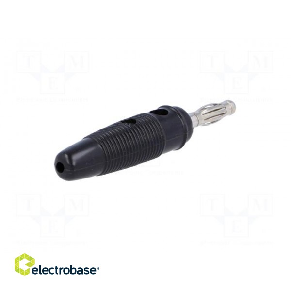 Plug | 4mm banana | 10A | 60VDC | black | with transversal socket paveikslėlis 6