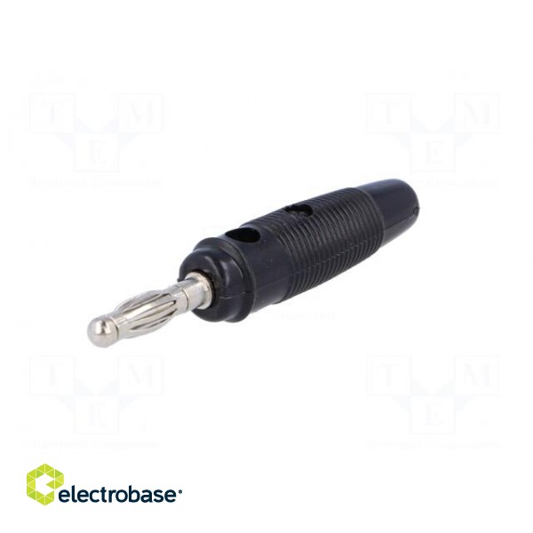 Plug | 4mm banana | 10A | 60VDC | black | Max.wire diam: 4mm | on cable image 2