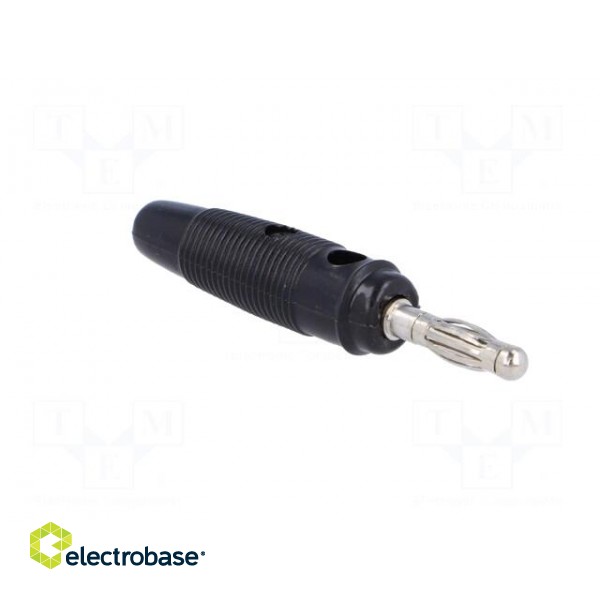 Plug | 4mm banana | 10A | 60VDC | black | with transversal socket paveikslėlis 8