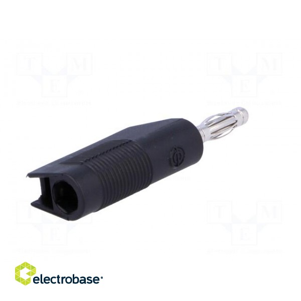 Plug | 4mm banana | 10A | 60VDC | black | Max.wire diam: 4mm | on cable image 6