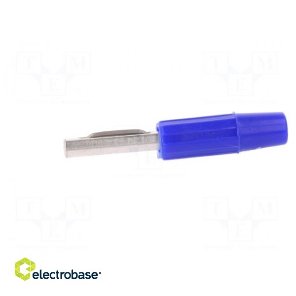 Plug | 4mm banana | 10A | 60VDC | blue | non-insulated | for cable | 10mΩ image 3