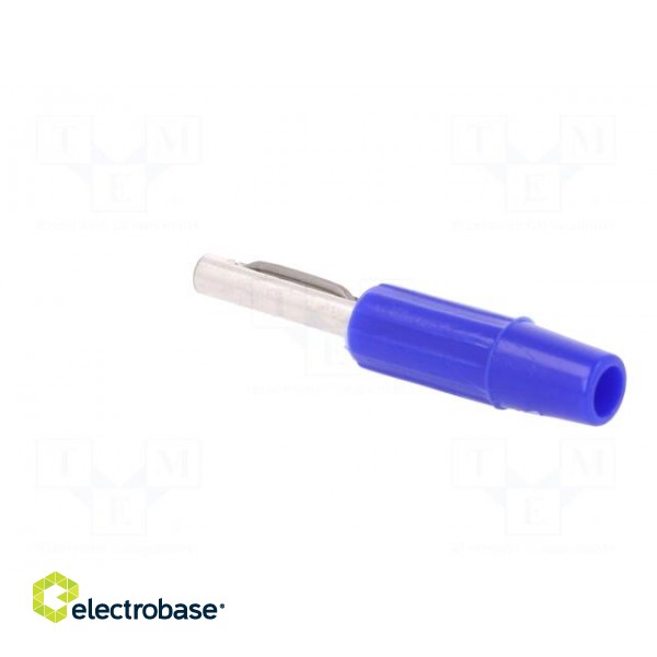 Plug | 4mm banana | 10A | 60VDC | blue | non-insulated | for cable | 10mΩ paveikslėlis 4