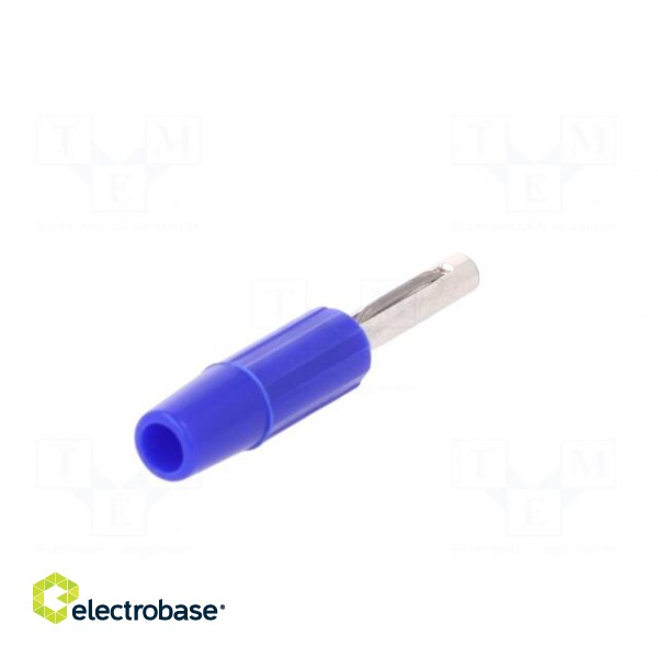 Plug | 4mm banana | 10A | 60VDC | blue | non-insulated | for cable | 10mΩ фото 6