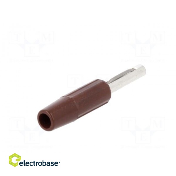 Plug | 4mm banana | 10A | 60VDC | brown | non-insulated | for cable | 10mΩ paveikslėlis 6