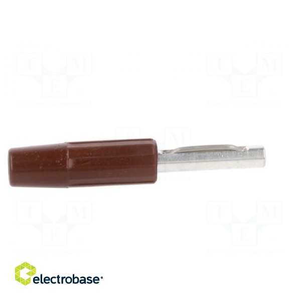 Plug | 4mm banana | 10A | 60VDC | brown | non-insulated | for cable | 10mΩ фото 7