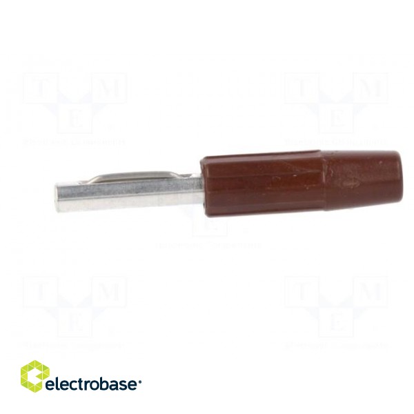 Plug | 4mm banana | 10A | 60VDC | brown | non-insulated | for cable | 10mΩ paveikslėlis 3