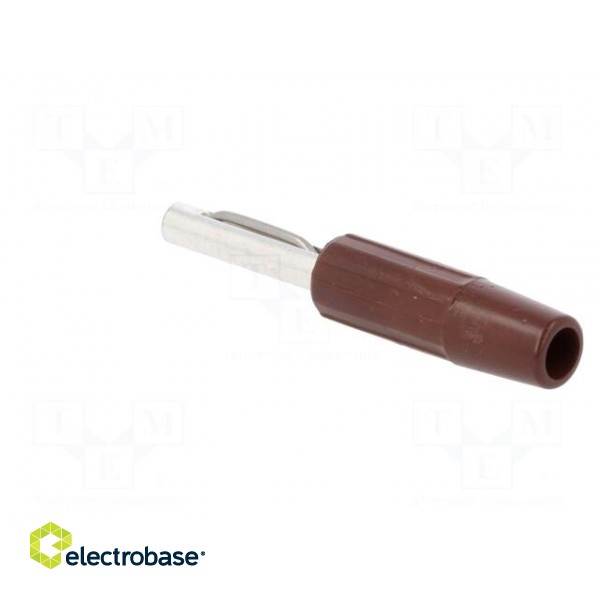 Plug | 4mm banana | 10A | 60VDC | brown | non-insulated | for cable | 10mΩ paveikslėlis 4