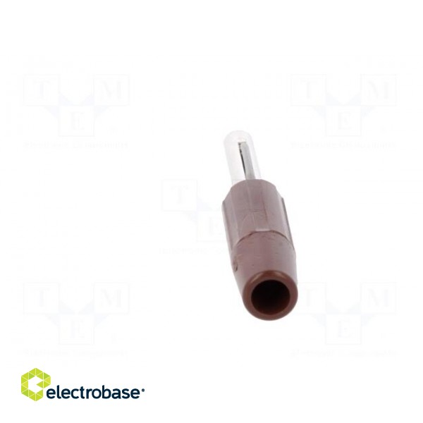 Plug | 4mm banana | 10A | 60VDC | brown | non-insulated | for cable | 10mΩ image 5