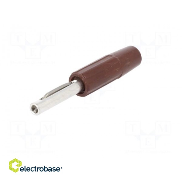 Plug | 4mm banana | 10A | 60VDC | brown | non-insulated | for cable | 10mΩ paveikslėlis 2