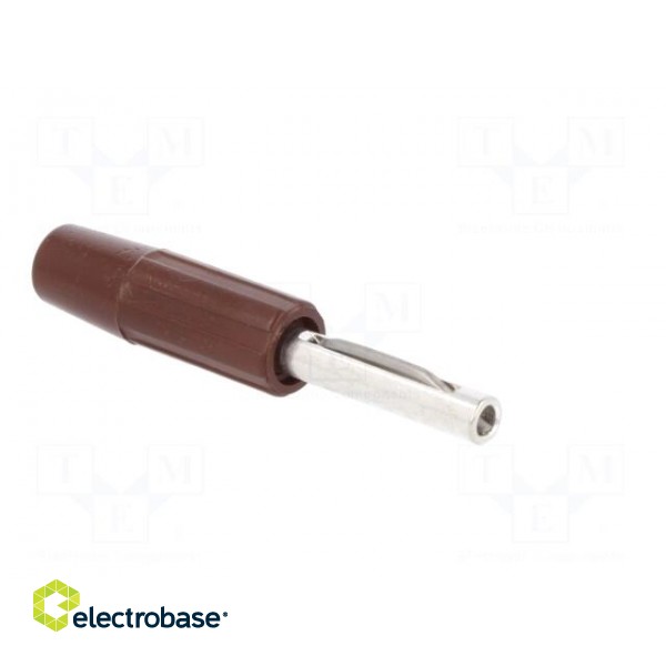 Plug | 4mm banana | 10A | 60VDC | brown | non-insulated | for cable | 10mΩ paveikslėlis 8