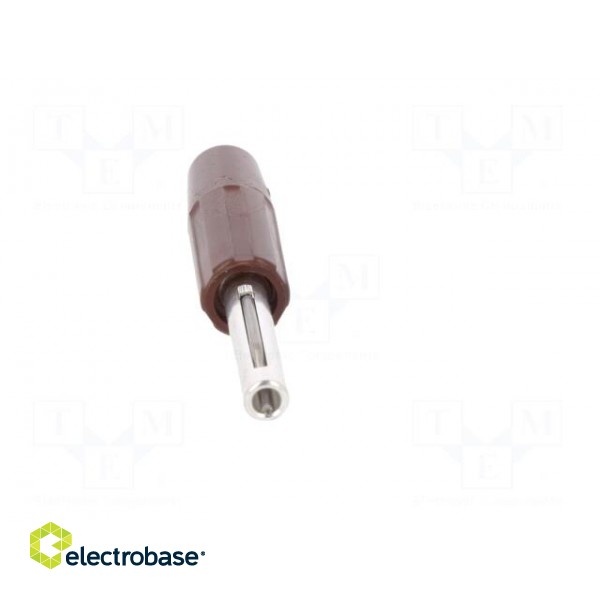 Plug | 4mm banana | 10A | 60VDC | brown | non-insulated | for cable | 10mΩ paveikslėlis 9