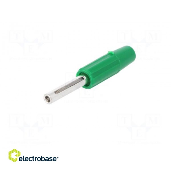 Plug | 4mm banana | 10A | 60VDC | green | non-insulated | for cable | 10mΩ image 2