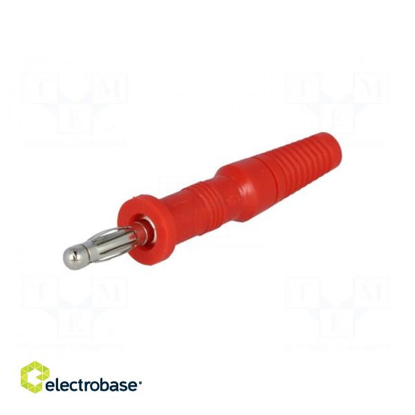 Plug | 4mm banana | 10A | 60VDC | red | non-insulated | Overall len: 60mm фото 2