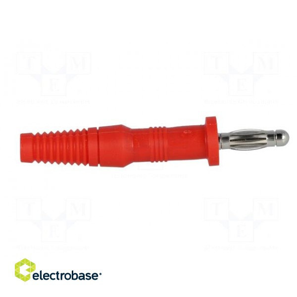 Plug | 4mm banana | 10A | 60VDC | red | non-insulated | Overall len: 60mm фото 7