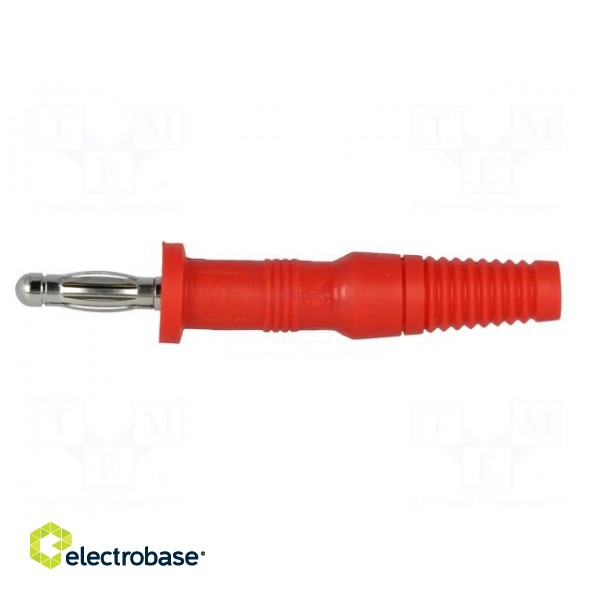 Plug | 4mm banana | 10A | 60VDC | red | non-insulated | Overall len: 60mm image 3