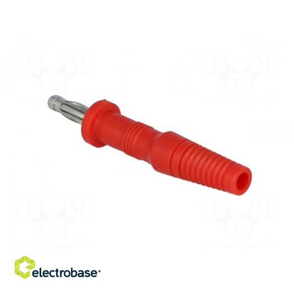 Plug | 4mm banana | 10A | 60VDC | red | non-insulated | Overall len: 60mm фото 4