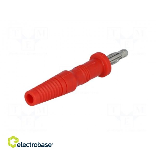 Plug | 4mm banana | 10A | 60VDC | red | non-insulated | Overall len: 60mm фото 6